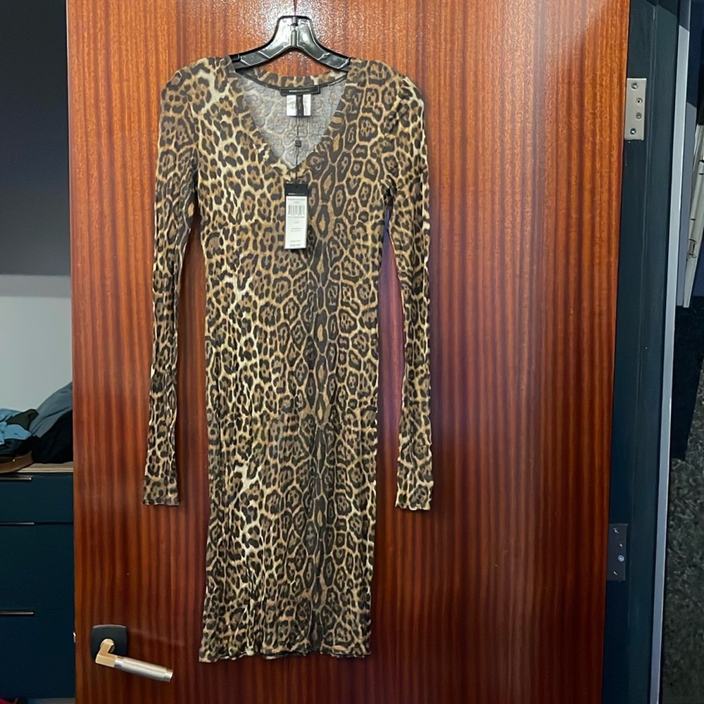 BCBG Max Azria 'Tori' Leopard print fitted dress